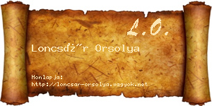 Loncsár Orsolya névjegykártya