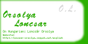 orsolya loncsar business card
