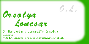 orsolya loncsar business card